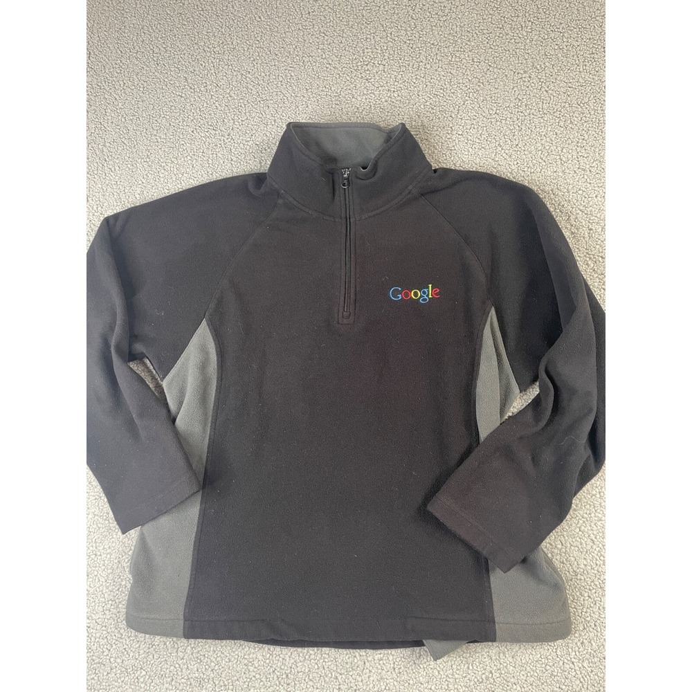 HB Highland‎ Bay embroidered Goggle 1/4 zip fleece mock neck black mens medium